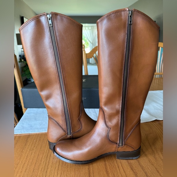 NWOT in Box Frye Women's Marissa Medallion Cognac Tall Boots Size 6 - Picture 8 of 12